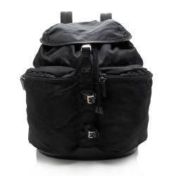 Prada Tessuto Double Pocket Drawstring Backpack