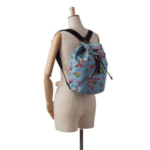 Prada Tessuto Stampato Drawstring Backpack
