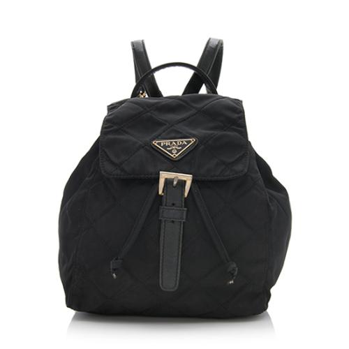 Prada Vintage Quilted Tessuto Chain Backpack