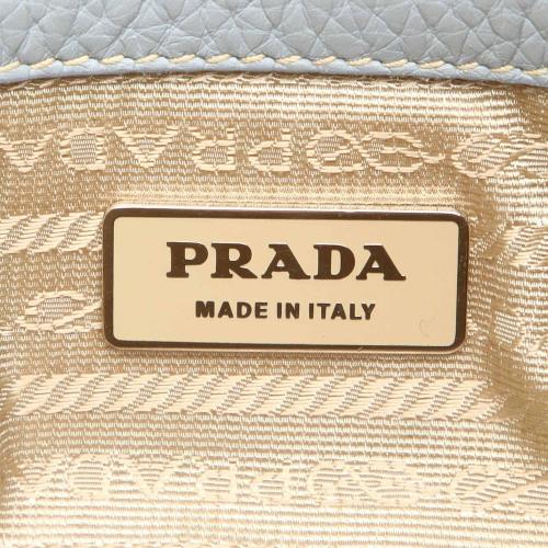 Brown Prada Canapa Logo Vitello Daino Shoulder Bag