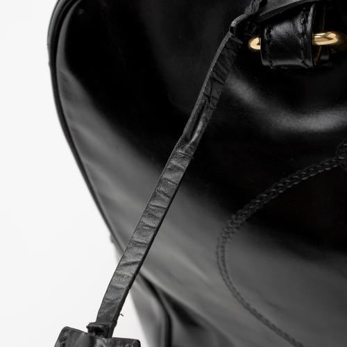 Prada Vitello Daino Spazzolato Logo Medium Bauletto Satchel in