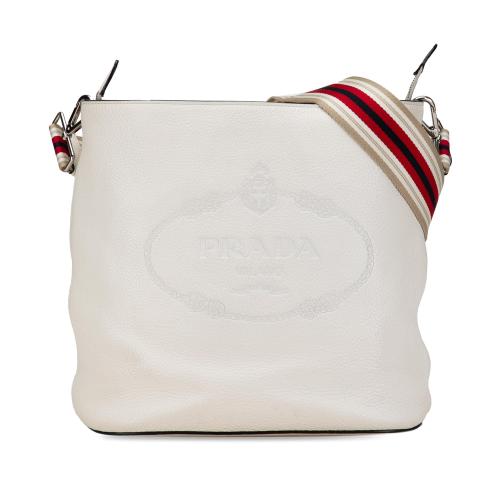 Prada Vitello Phenix Logo Bucket Bag