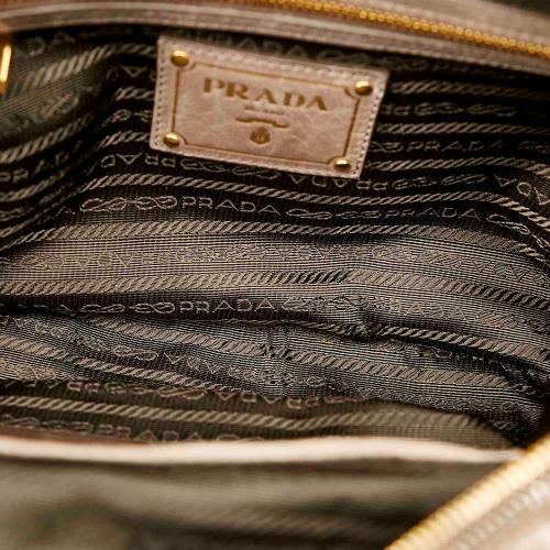 Prada, Bags, Authentic Prada Vitello Shine Leather Bauletto Satchel