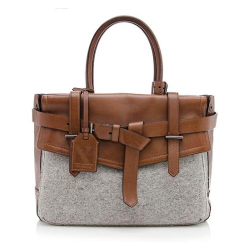 Reed Krakoff Leather and Wool Boxer Tote