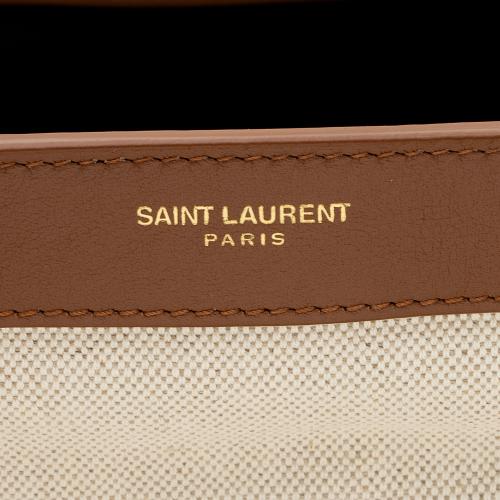 Saint Laurent Linen Calfskin Cabas Tote