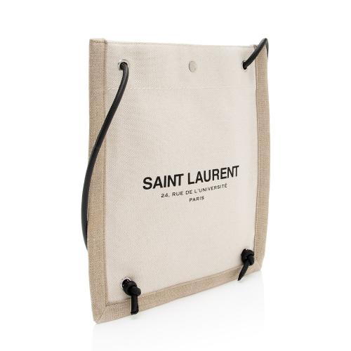 Saint Laurent Canvas Calfskin Rive Gauche Backpack