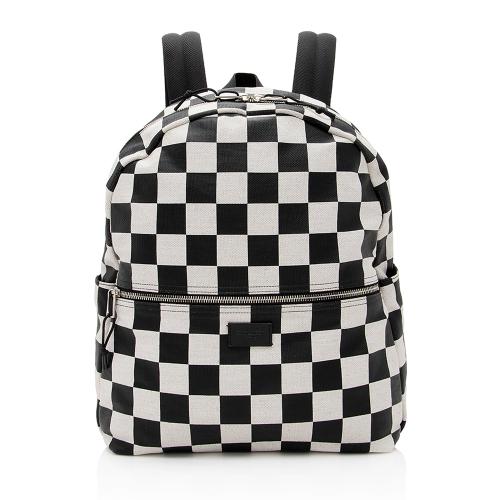 Saint Laurent Coated Canvas Checkered Backpack