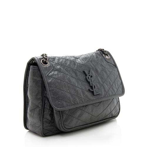 Saint Laurent Crinkled Calfskin Niki Medium Shoulder Bag