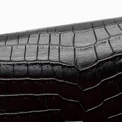 Saint Laurent Croc Embossed Leather Monogram Kate Tassel Chain Wallet –  LuxeDH