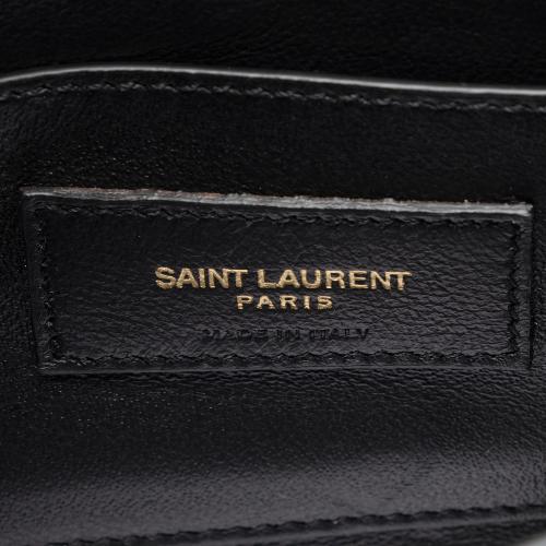 Saint Laurent Croc Embossed Leather Monogram Cassandra Mini Top Handle
