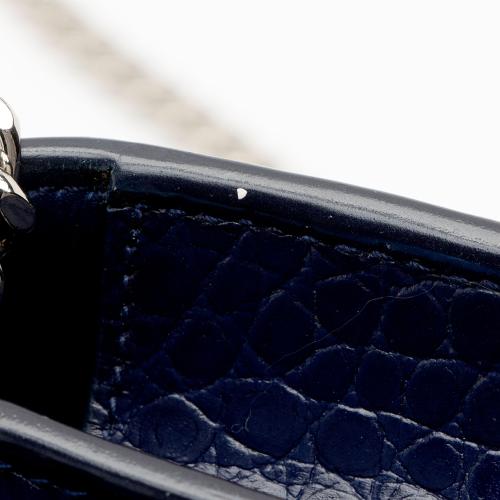 Saint Laurent Croc Embossed Leather Monogram Kate Tassel Small Shoulder Bag