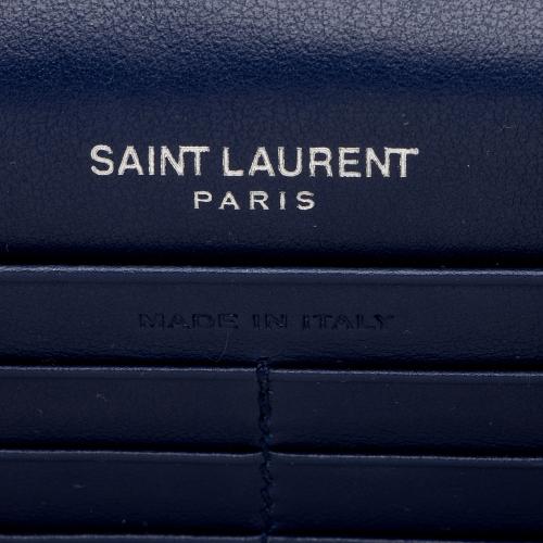 Saint Laurent Croc Embossed Leather Monogram Kate Tassel Small Shoulder Bag