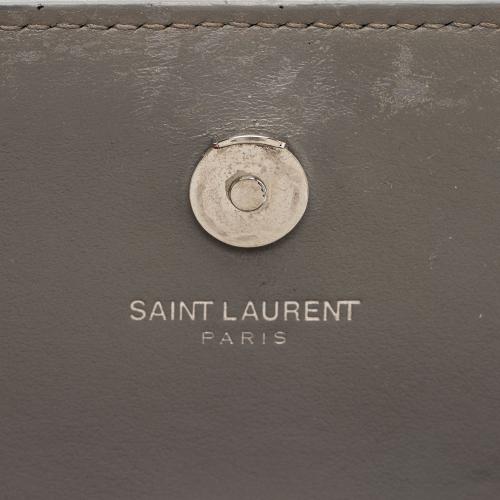 Saint Laurent Croc Embossed Leather Monogram Sunset Mini Wallet on Chain Bag