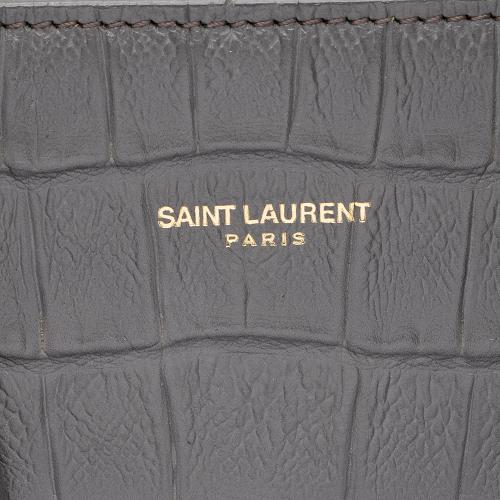 Saint Laurent Croc Embossed Leather Sac De Jour Small Tote