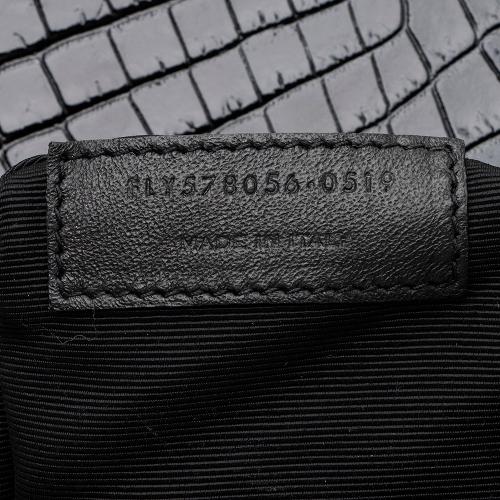 Saint Laurent Croc Embossed Leather Margaux Shoulder Bag