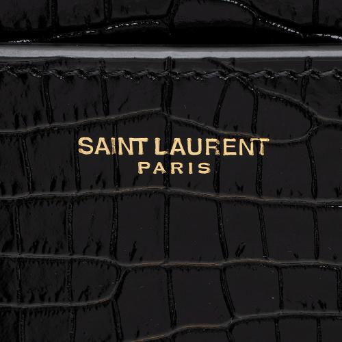 Saint Laurent Croc Embossed Leather Margaux Shoulder Bag