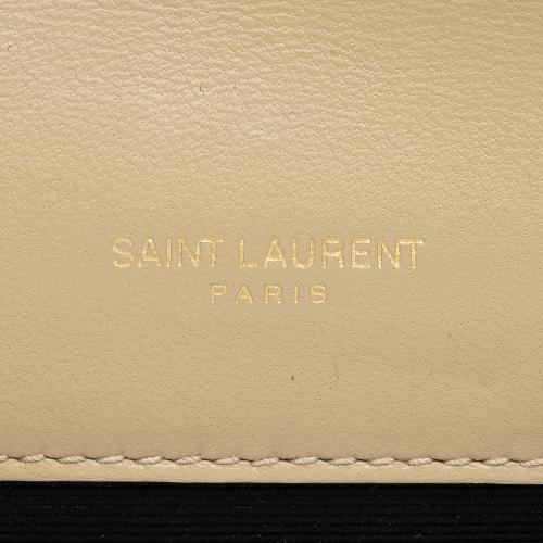 Saint Laurent Croc Embossed Nubuck Monogram Kate Small Shoulder Bag