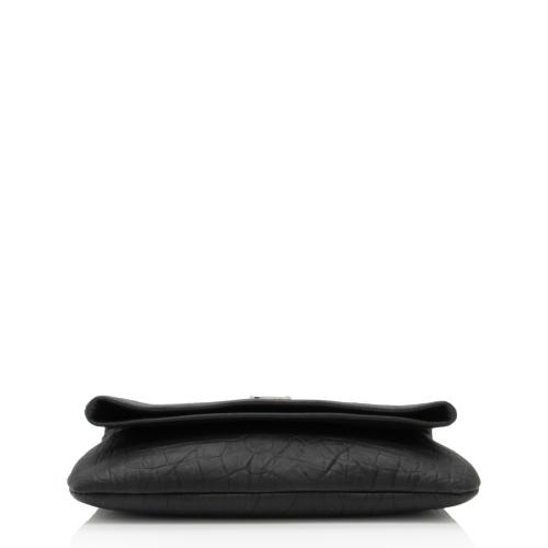 Saint Laurent Croc Embossed Leather West Hollywood Fold Over Clutch