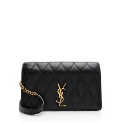 Saint Laurent Diamond Quilted Leather Angie Small Shoulder Bag