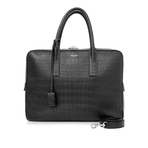 Saint Laurent Embossed Leather Museum Briefcase