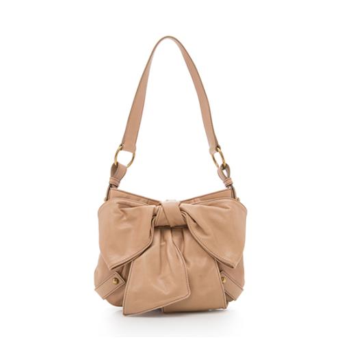 Saint Laurent Goatskin Leather Small Sac Bow Shoulder Bag
