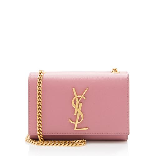 YVES SAINT LAURENT Kate Small Grain De Poudre Crossbody Bag Red