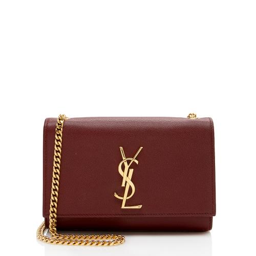 Saint Laurent Grain de Poudre Monogram Kate Chain Small Shoulder Bag