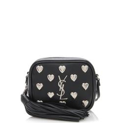 Saint Laurent Heart Studded Leather Blogger Bag