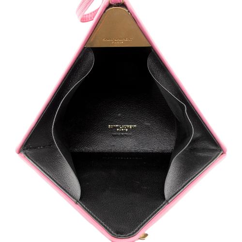 Saint Laurent Lambskin Monogram Pyramid Clutch