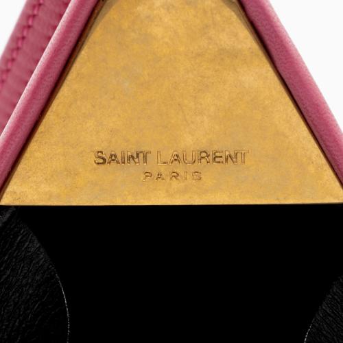 Saint Laurent Lambskin Monogram Pyramid Clutch