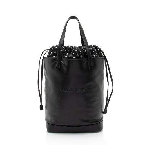 Saint Laurent Leather Teddy Large Bucket Bag
