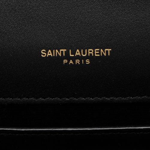Saint Laurent Leopard Heart Print Leather Monogram Kate Small Shoulder Bag