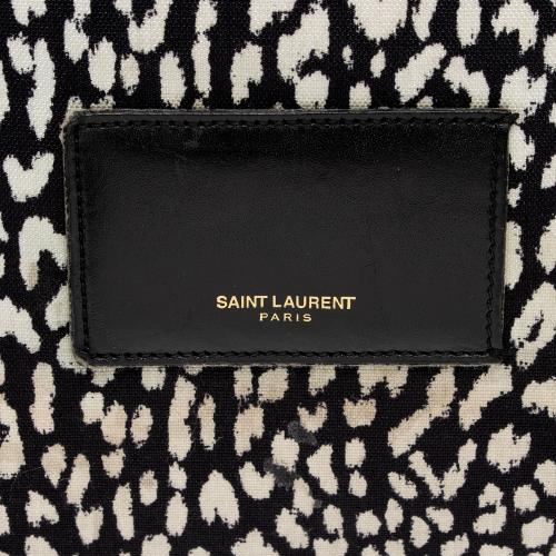 Saint Laurent Leopard Print Canvas City Backpack