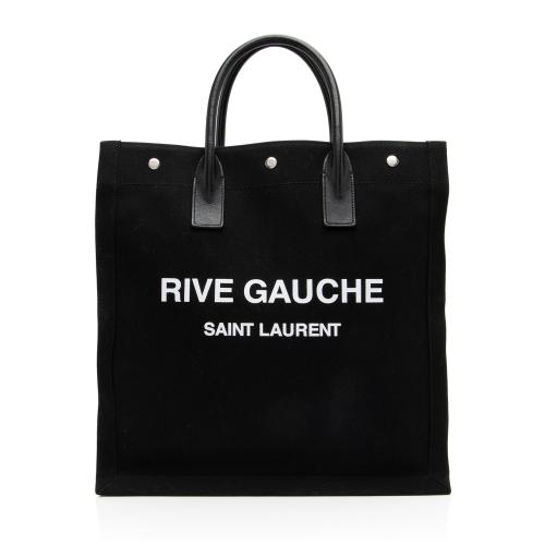 Saint Laurent Linen Calfskin Rive Gauche N/S Tote