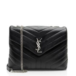 Saint Laurent Matelasse Calfskin Monogram LouLou Chain Medium Shoulder Bag