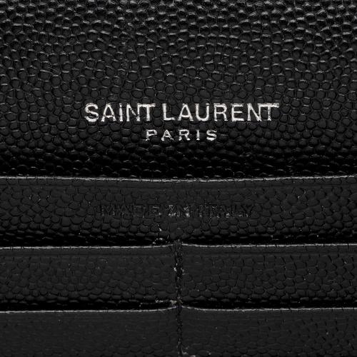 Saint Laurent Matelasse Grain de Poudre Monogram Chain Wallet - FINAL SALE