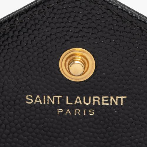 Saint Laurent Monogram Chain Wallet Matelasse Grain de Poudre Gold-tone  Black in Calfskin Leather with Gold-tone - US