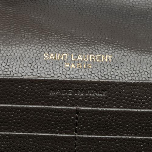 Saint Laurent Matelasse Grain de Poudre Monogram Chain Wallet