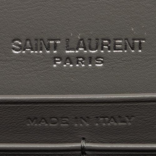 Saint Laurent Metallic Leather Monogram Kate Tassel Chain Wallet