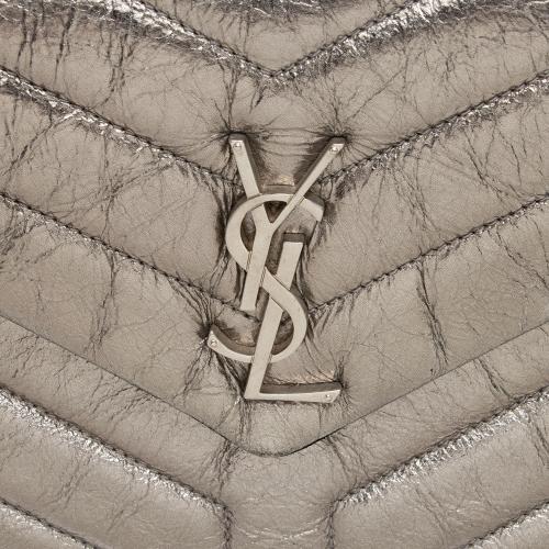 Saint Laurent Metallic Matelasse Calfskin Monogram LouLou Chain Small Crossbody