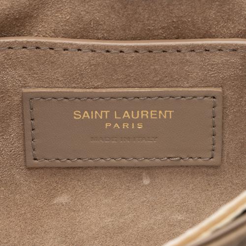Saint Laurent Metallic Quilted Satin Monogram Le 57 Hobo