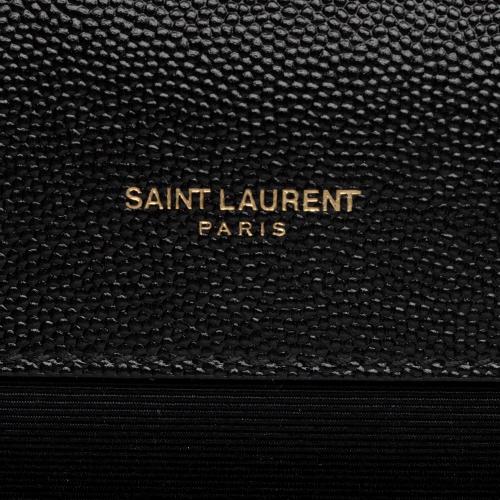 NEW SAINT LAURENT Grain De Poudre Textured Mixed Matelasse Triquilt Sm -  MyDesignerly