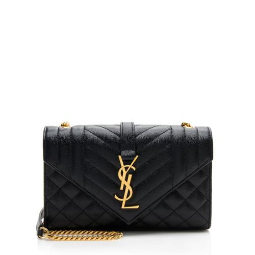 Saint Laurent Mixed Matelasse Leather Classic Monogram Small Shoulder Bag