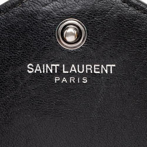 Saint Laurent Mixed Matelasse Leather Triquilt Monogram Wallet on Chain Bag