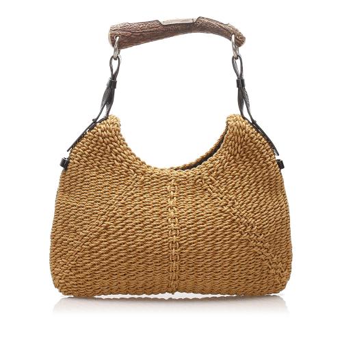 Saint Laurent Mombasa Raffia Hobo Bag