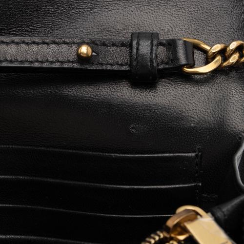 Saint Laurent Quilted Lambskin Monogram Cassandre Chain Wallet