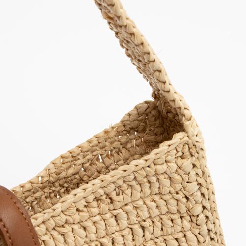 Saint Laurent Raffia Monogram Le 5 A 7 Mini Hobo