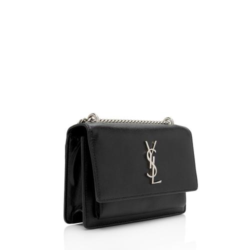 Saint Laurent Smooth Calfskin Monogram Sunset Mini Wallet on Chain Bag