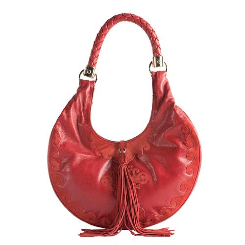 Yves Saint Laurent Crescent Leather Hobo Handbag