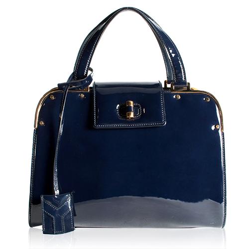 Yves Saint Laurent Patent Leather Uptown Small Satchel Handbag